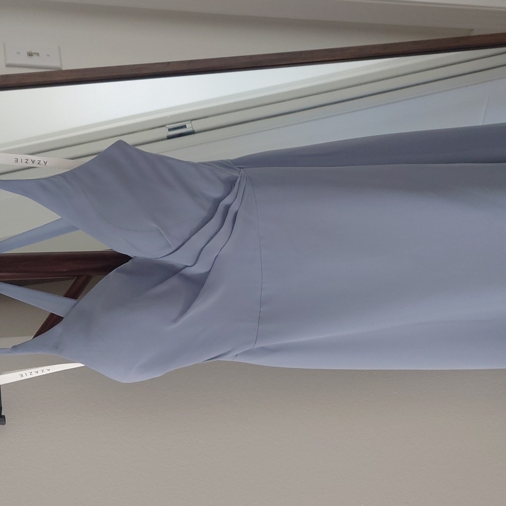 Azazie Dusty Blue Maxi Dress - Picture 9 of 10